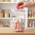 thumbnail image 5 of 47oz & 30oz 2-Pack Clear Plastic Candy Jars with Airtight Lids – Apothecary Style Cookie Storage Containers for Kitchen, Pantry, Office & Party Organizing, Ideal for Sugar, Tea, Coffee, and Snacks, 5 of 9
