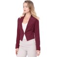 thumbnail image 1 of Chaqueta Corta Casual De Negocios Allegra K Sin Cuello Para Mujer Vino Rojo S, 1 of 6