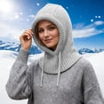 thumbnail image 2 of Fgnfyis Winter Thermal Knitted Hat with Face Scarf for Outdoor Sports Cold Weather Windproof Ear Cap Unisex Hats for Women Grey, 2 of 5