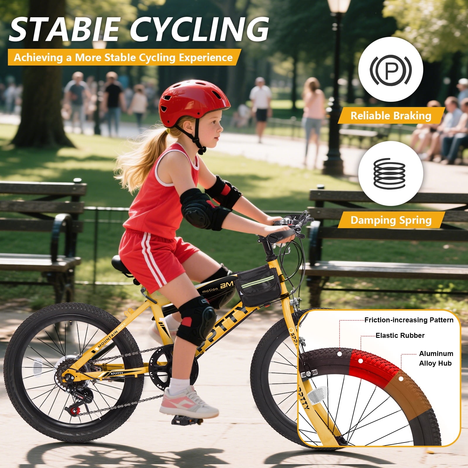 20-24 inch Bike,6-Speed Mountain Bike for Men Women Boys Girls,Comfort Saddle,Gold