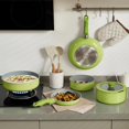 thumbnail image 2 of Vkoocy Non Stick Pot and Pan Set with Removable Handle, Ceramic Cookware Set Detachable Handle, Induction Kitchen Camping Stackable Pots Pans, Dishwasher/Oven Safe, Avocado Green, CK003gn, 2 of 8