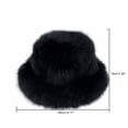 thumbnail image 3 of Fjofpr Women Hats Clearance Fluffy Bucket Hat Women'S Oversized Fluffy Wide Brim Hat Women's Solid Color Winter Warm Punk Dome Hat Fashion Plush Fisherman Hat, 3 of 3