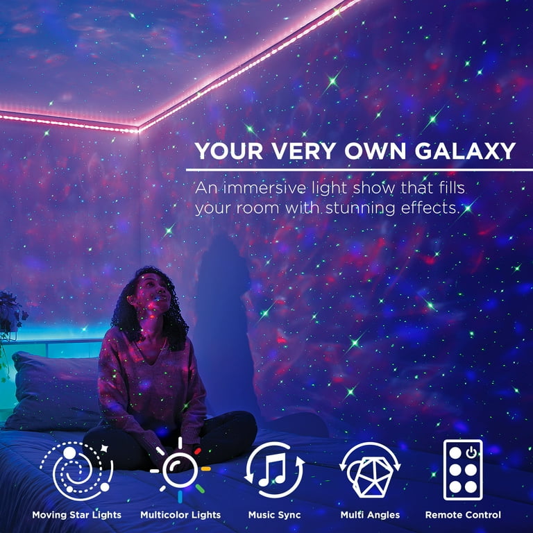 Merkury Innovations Galaxy Light Projector with LED Laser Projection Quality Multicolor