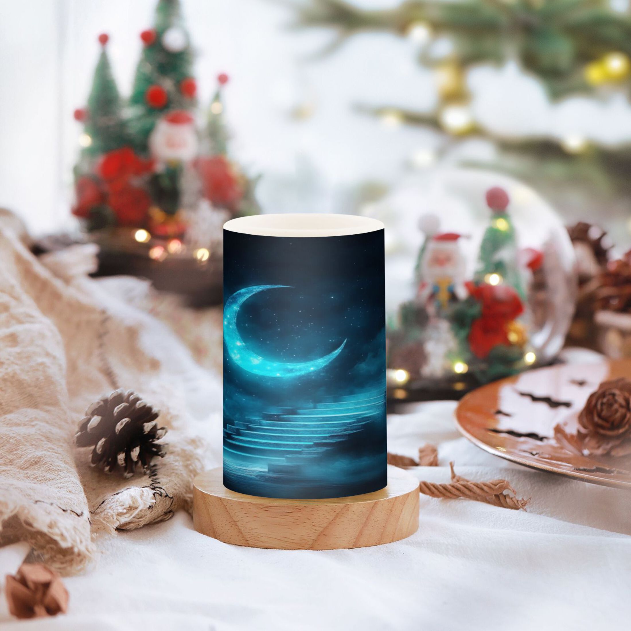 2 PCS Flameless Candles with Remote Timer LED Battery Operated Flickering Candle Light for Wedding Table Home Decoration Gifts Ethereal Moonlit Night Background