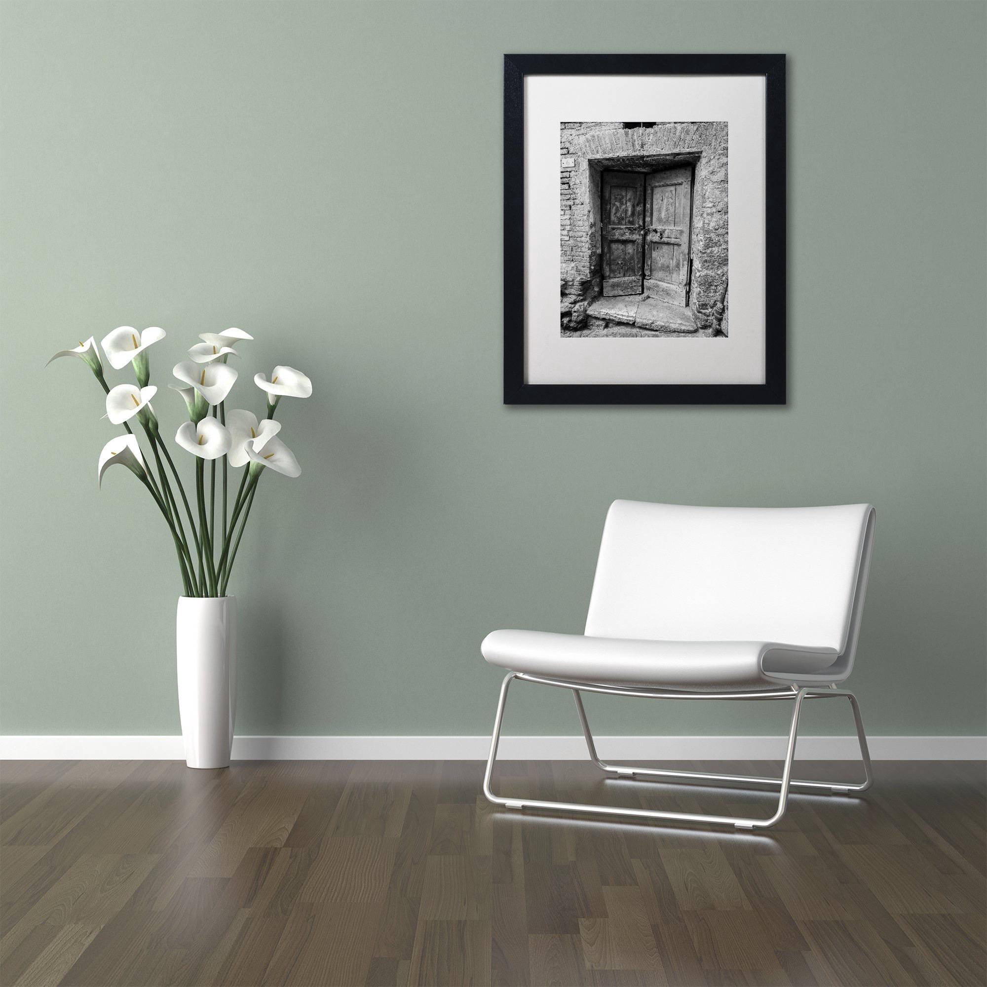 Trademark Fine Art "Siena Door" Canvas Art by Moises Levy White Matte, Black Frame