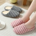 thumbnail image 4 of Women's Slip on House Slippers Soft Slippers Scuff Outdoor Indoor Warm Plush Bedroom Shoes, Gray, Size 6-7, 4 of 10
