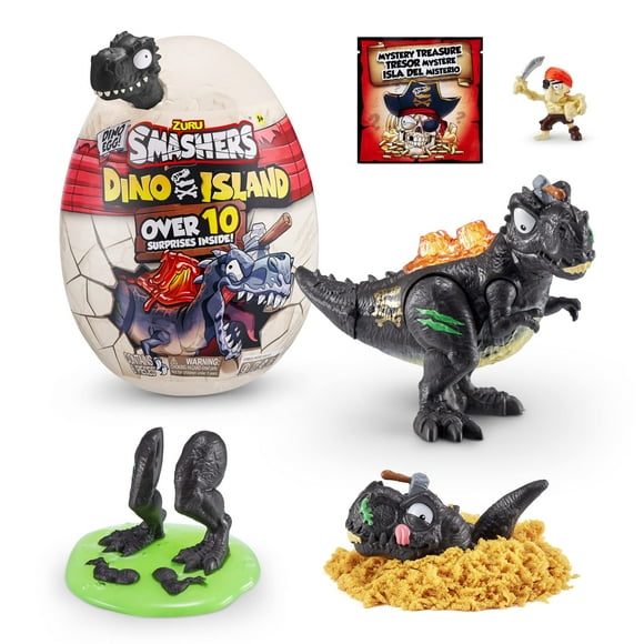 Smashers Dino Island Mini Egg T-Rex de ZURU Juguete de descubrimiento prehistórico con 10 sorpresas, juguetes de dinosaurio, limo, arena y más a partir de 5 años