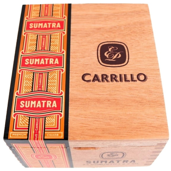 Carrillo Robusto Sumatra 5 x 50 Empty Wood Cigar Box 6" x 5.5" x 3.5"