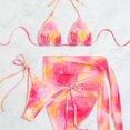 thumbnail image 4 of Traje de baño de mujer cómodo con estampado degradado teñido anudado con cordones y sobrefalda OAVQHLG3B Store  lin121212, 4 of 4