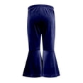 thumbnail image 3 of Mercatoo Kids Velvet Bell Bottom Pants Girls 1lowy Trendy Skinny Fleece Flare Leggings Fall Winter Casual Soft Wide Leg Trousers, 3 of 4