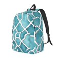 thumbnail image 3 of Casual Canvas Backpack Without Interlayer Large Capacity Stick Bag Design For Outdoor Shopping Office Outdoor Sports Turquoise Moroccan Trellis Hand-Drawn Sketch_62922_1 Small, 3 of 7