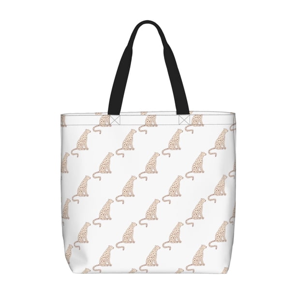Fotbe Leopard Print Bolsa Tote con Estampado para Mujer, Bolsos con Cremallera, Bolsa de Hombro Casual de Gran Capacidad con Bolsillos Internos