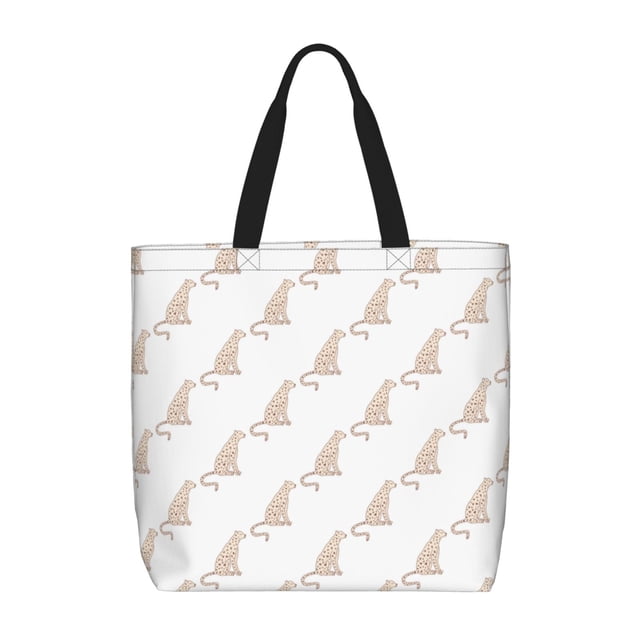 Easygdp Leopard Print Bolsa Tote para Mujer, Bolso de Hombro para Trabajo, Playa, Viajes, Compras y Supermercado