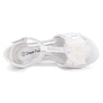 thumbnail image 4 of Sandalias Dream Pairs para Niñas con Tacón Bajo Blancas Talla 6, 4 of 5