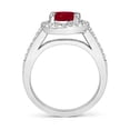 thumbnail image 2 of Angara Natural 1.25 Ct. Ruby with Diamond Halo Ring in 14K White Gold for Women (Ring Size: 12), 2 of 11