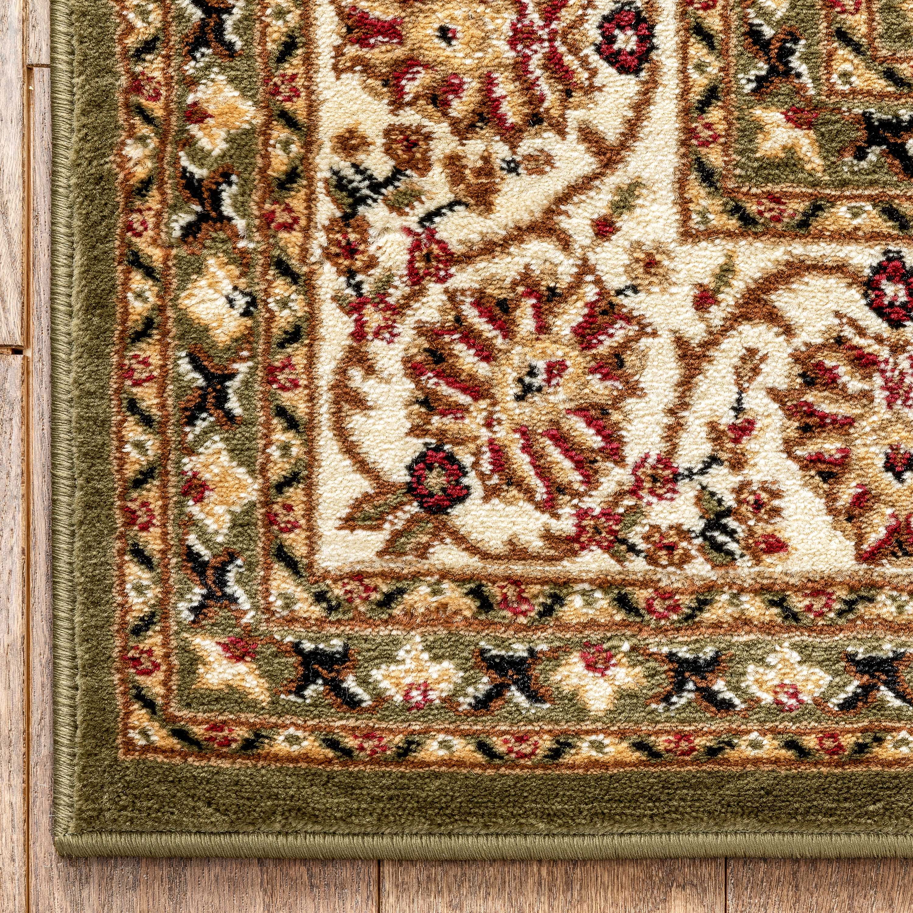 Well Woven Barclay Sarouk Traditional Oriental Panel Green 3'11" x 5'3" Area Rug