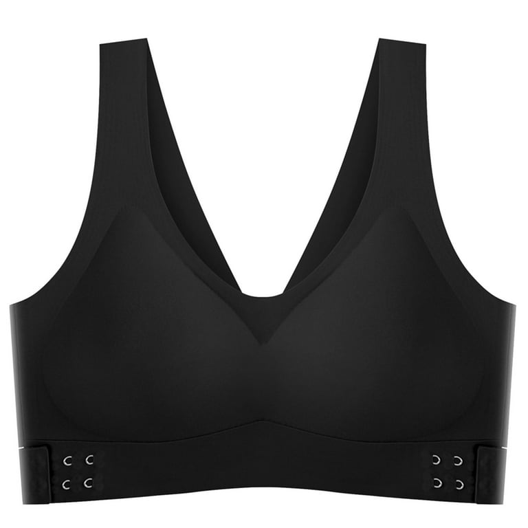 Maximum Support Sports Bras for Women Women Push Up Sports Seamless Bra  Vest Sleep Underwear Wireless Padded Seamless Bra Black : :  Fashion