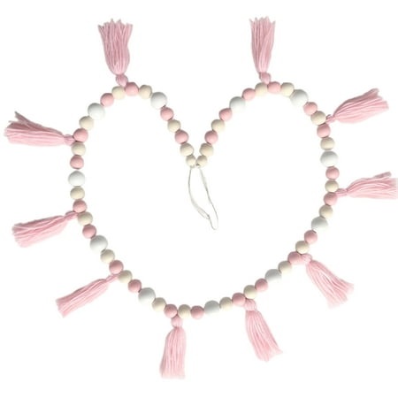 

WindC 1.5m Nordic Pendant Bead Garland Hanging with Tassel Pearl Decor Props Ornament