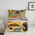 thumbnail image 5 of Manfei Cartoon Car Queen Comforter Set,Cute Kid Art Comforter Sets Queen,Gray,Polkadot Reversible,3-Piece,1 Comforter and 2 Pillowcases, 5 of 7