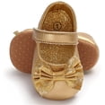 thumbnail image 3 of Baby Girls Mary Jane Flats with Bownot Non Slip Soft Sole PU Leather Newborn Infant Toddler First Walker Cirb Dress Shoes, 3 of 6