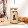 thumbnail image 3 of Happy Thanksgiving Scottish Terrier with Turkey Pumpkins Autumn Vibes 16oz Glass Cup Mug Scottie Dog Lover Gifts Glass Can with Bamboo Lid and Straw - 12018, 3 of 5