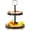 Burlywood and Black-2 Tiered, variant on Wooden Decorative Tray Two Tiered Tray Decorations Round Serving Tray with Metal Handle, Wooden Cupcake Stand for Party Tiered Dessert Stand - Dark Brown Farmhouse Wooden Tray