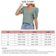 thumbnail image 5 of Camiseta elegante y elegante de color puro con cuello en V y manga corta informal para mujer, color verde guisante L, 5 of 5
