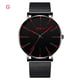 thumbnail image 1 of Reloj de cuarzo para mujer, relojes para parejas, relojes finos de moda para hombre y mujer, reloj de pulsera de cuarzo de malla de acero inoxidable para negocios., 1 of 2