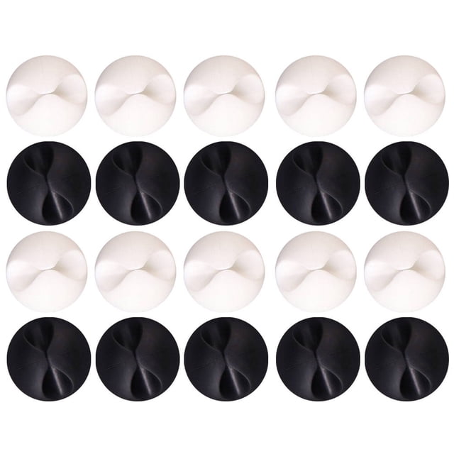 20 sujetacables de escritorio, clips para cables, organizador de cables de carga para TV, PC, portátil, hogar y oficina (color aleatorio)