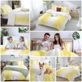 thumbnail image 5 of Lemon Yellow White Gradient Bedding Duvet Cover Set Twin Size 4 Pieces Simple Pattern Bedding Set with Zipper Closure, 1 Comforter Cover 68x86 Inches 1 Flat Sheet & 2 Pillow Cases, 5 of 7