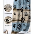 thumbnail image 3 of Blue Beige Paw Print Blackout Curtains for Bedroom Living Room Darkening Curtains 96 Inches Long Vintage Farmhouse Rustic Wooden Grain Window Curtain 2 Panels Set Window Treatment Drapes 52"x96", 3 of 9
