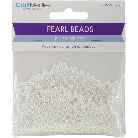 Pack de Valeur de Perles de Perle -3mm Blanc 850/Pkg