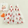 thumbnail image 2 of StylesILove Baby Toddler Girls Sleeveless Mesh Tulle Fruit Daisy Flower Girl Tutu Dress Birthday Wedding Party Sundress Outfit (12 Months, White Cherry), 2 of 6
