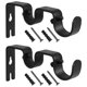 thumbnail image 1 of VOSAREA 2pcs Double Curtain Rod Holder Curtain Double Rod Brackets Curtain Accessories for for Living Room Bedroom (Black), 1 of 4