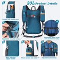 thumbnail image 2 of Mochila de Senderismo BECOJADDE 20L Ultraligera Plegable Turquesa, 2 of 7
