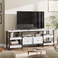 thumbnail image 1 of 63-pulgada blanca TV gabinete con 2 fabric cajones y 4 layers: a moderno almacenamiento solution para sala de estar o dormitorio, 1 of 7