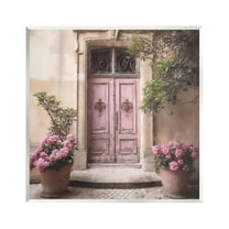 Stupell Industries Pink Floral Doorway Travel & Places Photography Unframed Art Print Wall Art, 12 x 12