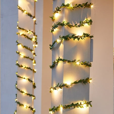

LED Solar Powered Ivy Fairy String Lights Garden Outdoor Leave Wall Fence Light