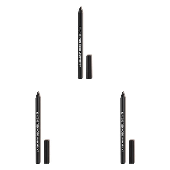 Delineador de ojos en gel L.A. COLORS Midnight Black CP630 (paquete de 3)