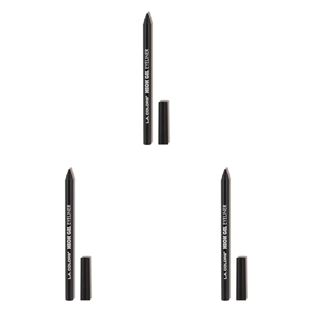 Delineador de ojos en gel L.A. COLORS Midnight Black CP630 (paquete de 3)
