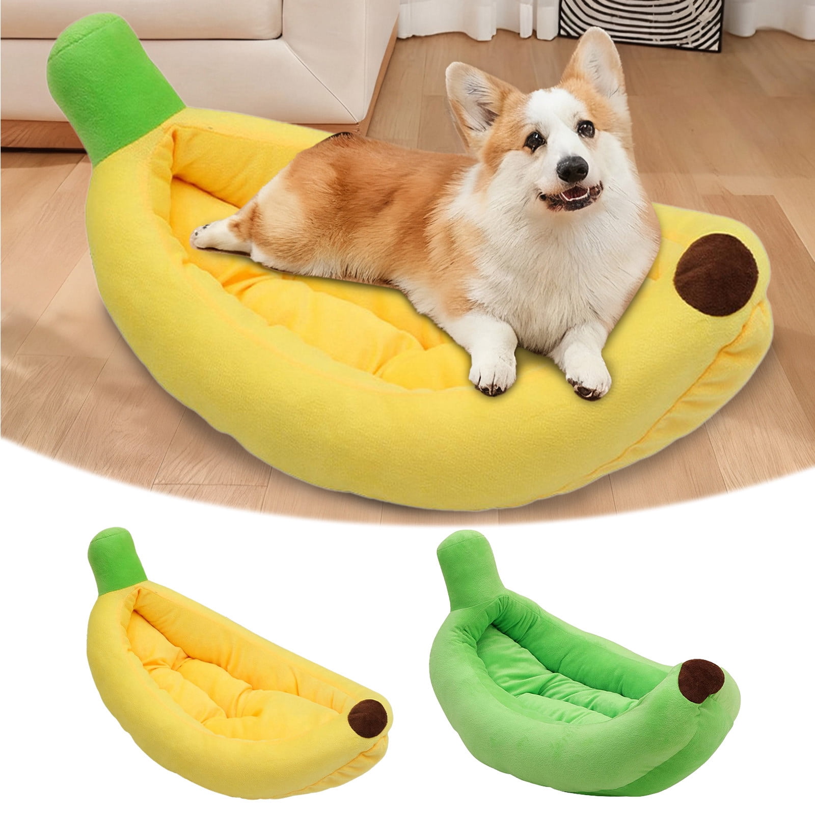 Pet Supplies Bananas Shaped Cozy Bed for Dogs and Cats All‑Season Indoor Orthopedic Sofa Style with Detachable and Warm Comfort