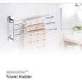 thumbnail image 4 of Toallero de pared Toallero de 180° Barra de toalla de acero inoxidable Barra de toalla con 3 barras giratorias Cromo, 4 of 5