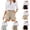 25# Khaki, variant on Cotton Linen High Waist Shorts for Women 2026 Casual Button Fly Shorts with Pockets Comfy Summer Shorts Royal Blue XXL