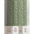 thumbnail image 6 of Sage Green Floral Sheer Curtains 96 Inch Length 2 Panels Set - Light Filtering Window Treatments, Spring Flowers Rod Pocket Semi Curtains for Living Room/Bedroom/Kitchen Décor, 104"W x 96"L, 6 of 7