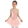 thumbnail image 2 of renvena Kids Girls Shiny Rhinestones Mesh Splice Figure Ice Skating Dress 6-16 Pink 12, 2 of 7
