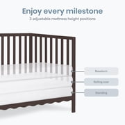 Dream On Me Synergy Wave 5-in-1 Convertible Crib, Chocolate Chip