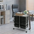 thumbnail image 2 of Topbuy 12-Drawers Rolling Storage Cart with Organizer Top Black, 2 of 9