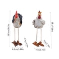 thumbnail image 2 of Funny Sitting Chicken Figurines – Farmhouse Rooster & Hen Statues with Dangling Legs – Rustic Tabletop Home Decor, Kitchen, Garden Ornaments (Set of 2), 2 of 4