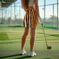 thumbnail image 3 of Yuyamidu Tiger Stripes Golf Skorts for Women Short Length Tennis Skorts with Pocket Trendy High Waisted Mini Skirt for Party Travel Lightweight Casual Activewear Size 3XL, 3 of 8