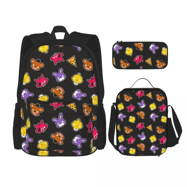 3-piece Backpack Suit Cartoon Game Backpack Pencil Case Lunch Bag Backpack Combination-tueuio1
